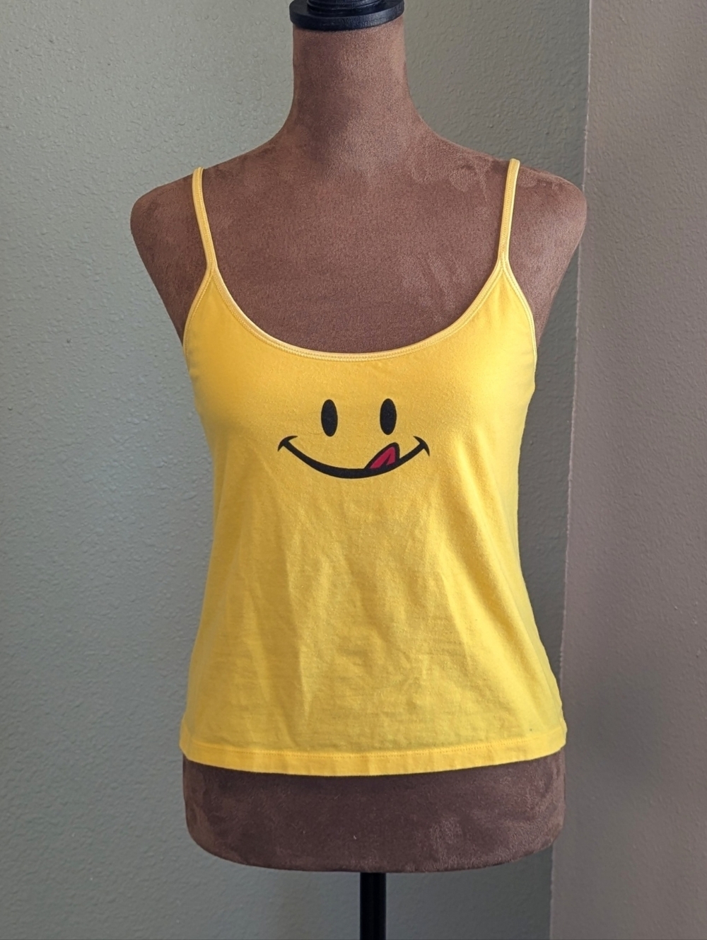 Joe Boxer Yellow Smiley Tank with Tongue Detail
